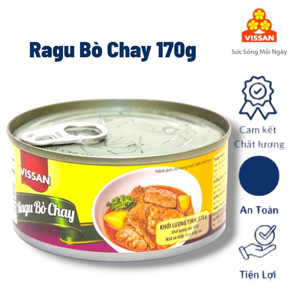 Vissan Combo 5 hộp Ragu Bò Chay 170g Chính Hãng Date 2029