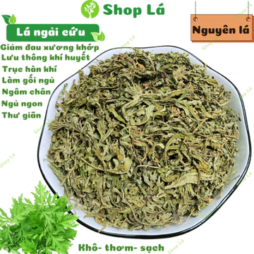 Lá Ngải cứu khô nguyên lá xanh thơm sạch ngải cứu ngâm chân làm gối ngải cứu ngủ ngon NC Shop Lá