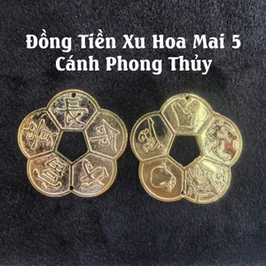 🌸BÁN CHẠY🌸 Đồng Xu Hoa Mai Kim Tiền 5 Cánh Mạ Vàng Giá Sỉ