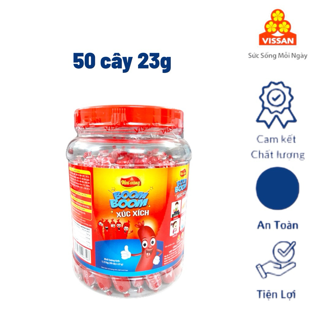 1 Hũ xúc xích boom vissan 50 cây hũ date mới
