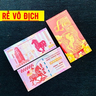 Tờ Tiền Hình Con Ngựa Macao 1 Triệu Lưu Niệm - Phong Thuỷ May Mắn - Có Chỉ Bảo An