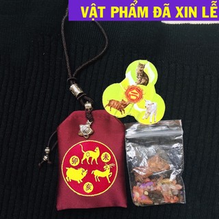 (CHO NĂM 2026, ĐÃ KHAI QUANG) Túi Tam Tai HỢI - MÃO - MÙI - 2025 2026 2027 , Để Túi Xách, Bóp Ví - Vật Phẩm Phong Thủy