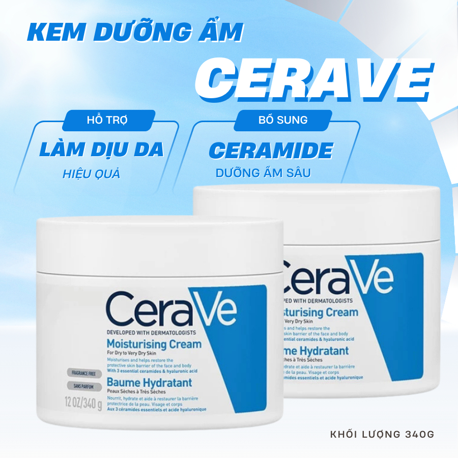 Kem Dưỡng Ẩm Cerave 340G – Cấp Ẩm Sâu Cho Da Khô - Hình Ảnh Thực Tế