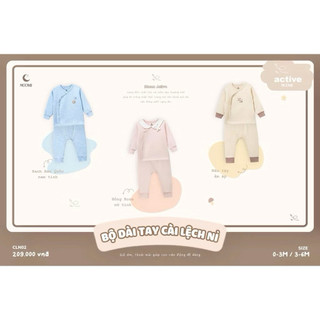 Bộ quần áo dài tay Moôn chất nỉ cho bé sơ sinh 3-7kg chất liệu mềm mại hãng Moon@ mẫu mới chính hãng