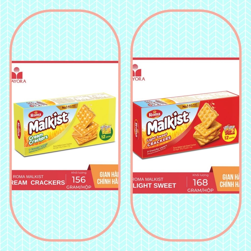 Bánh Quy Ăn Kiêng Malkist Roma Cream Crackers Hộp 156g/168g Date Mới ...