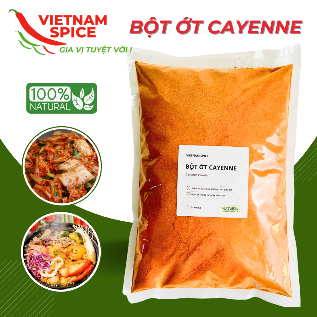 Bột ớt cay Cayenne Pepper Powder 100% nguyên chất, thơm nồng vị ớt ...