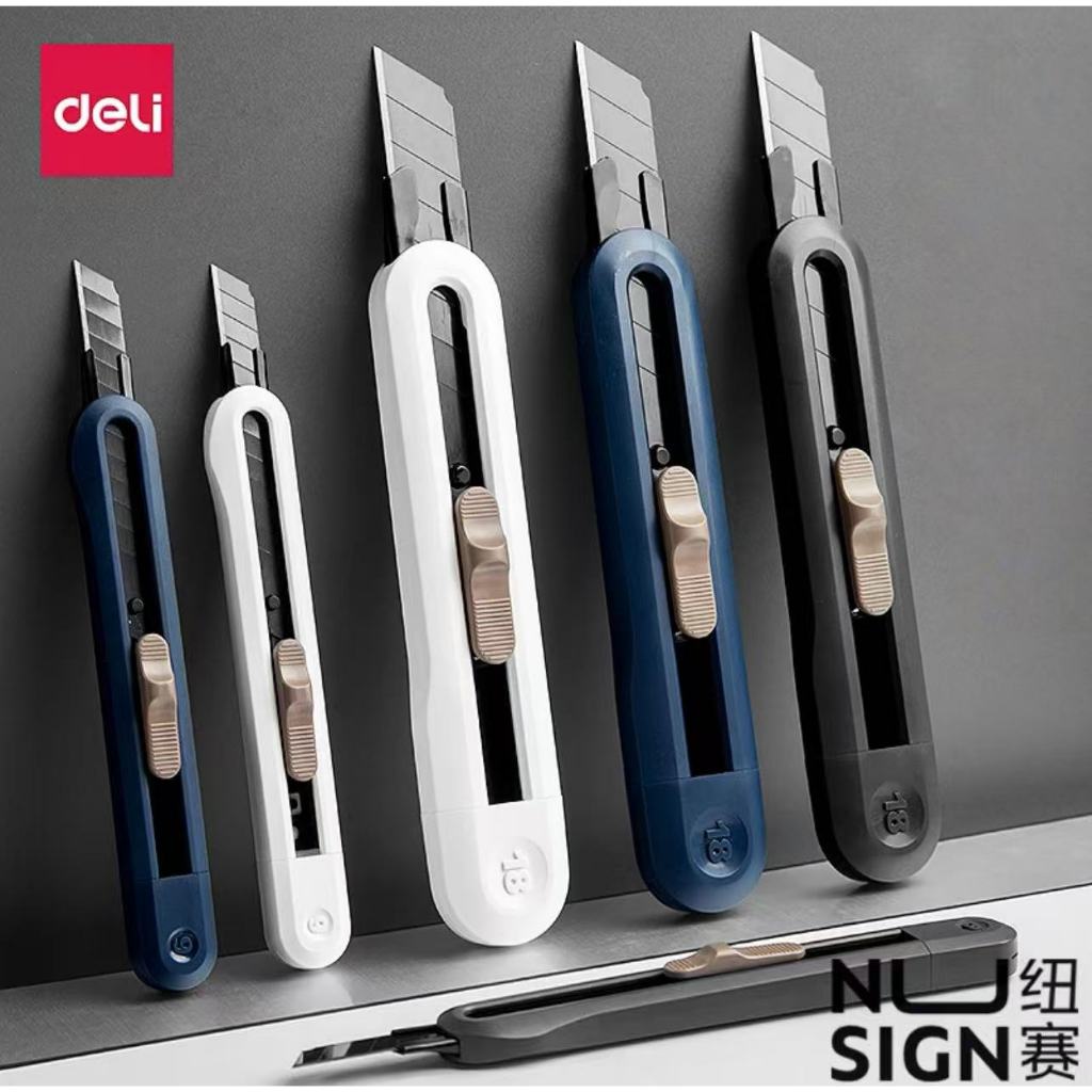 [GIÁ SỐC] Dao rọc giấy Deli lưỡi thép SK5 sắc bén - Dao mini tiện dụng cho văn phòng, học sinh