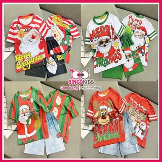 Set đùi bé trai thun lạnh in 3D loại 1 in họa tiết noel giáng sinh labubu dễ thương