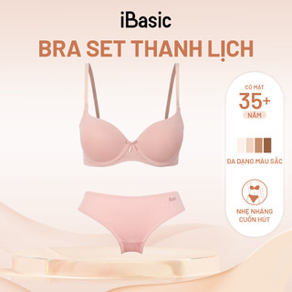 Bộ đồ lót nữ iBasic áo ngực có gọng mút vừa T-Shirt smoothies BRAW130 và quần PANW130