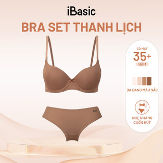 Bộ đồ lót nữ iBasic áo ngực có gọng mút vừa T-Shirt smoothies BRAW130 và quần PANW130