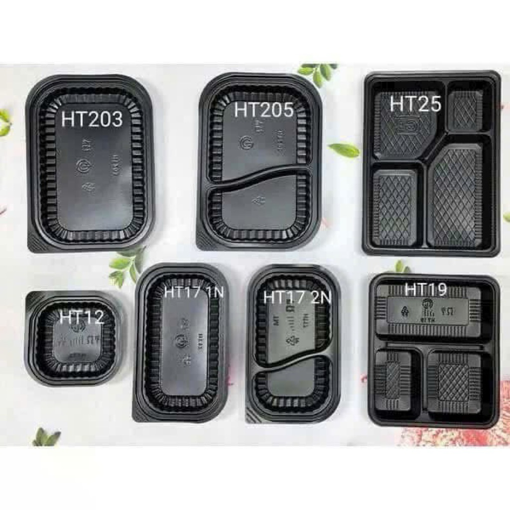 Combo 50 Khay nhựa, Hộp đựng thực phẩm kèm nắp giá sỉ
