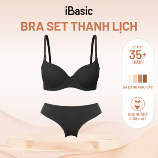 Bộ đồ lót nữ iBasic áo ngực có gọng mút vừa T-Shirt smoothies BRAW130 và quần PANW130