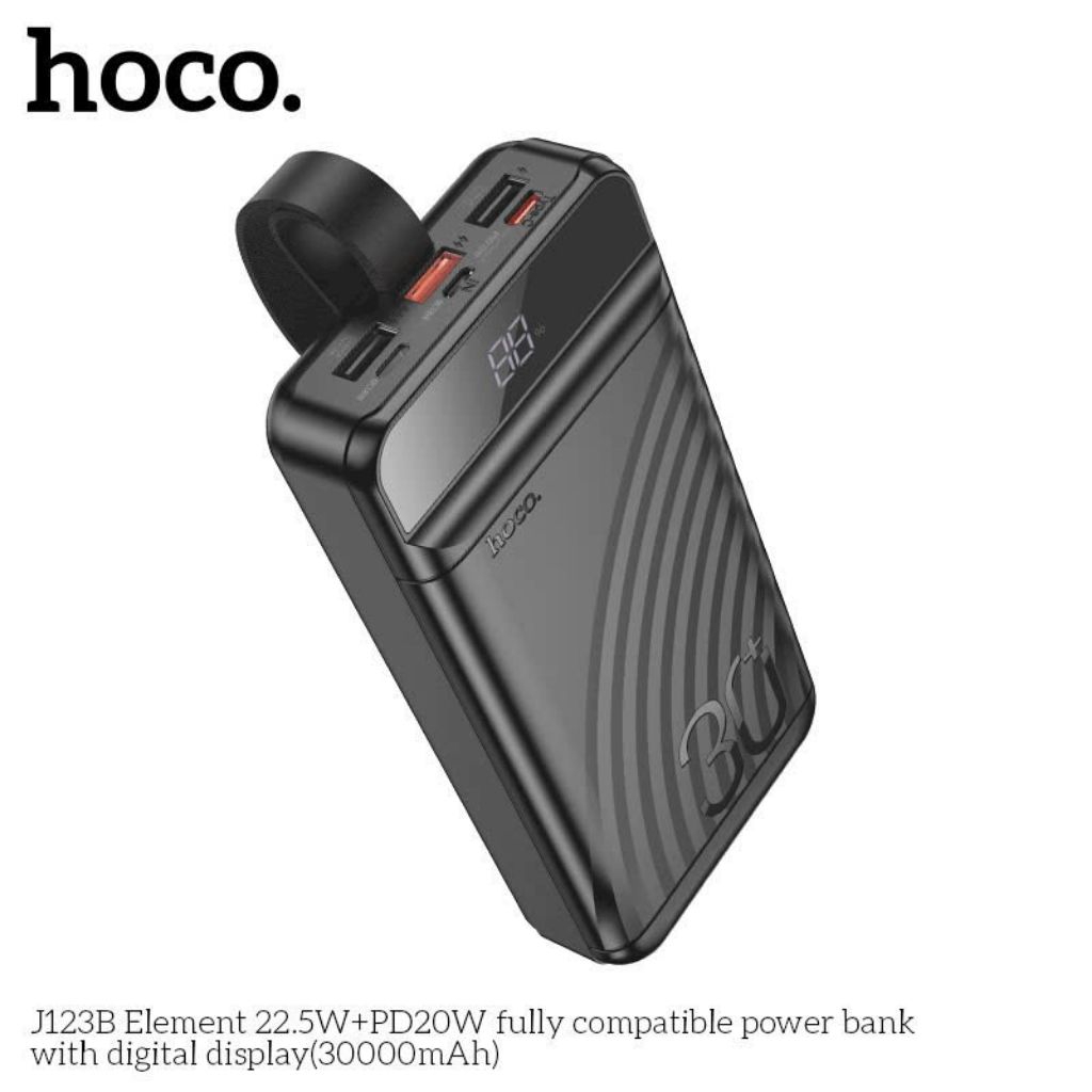 Sạc nhanh dự phòng hoco J123B(22.5w+PD20W) dung lượng 30000mah.