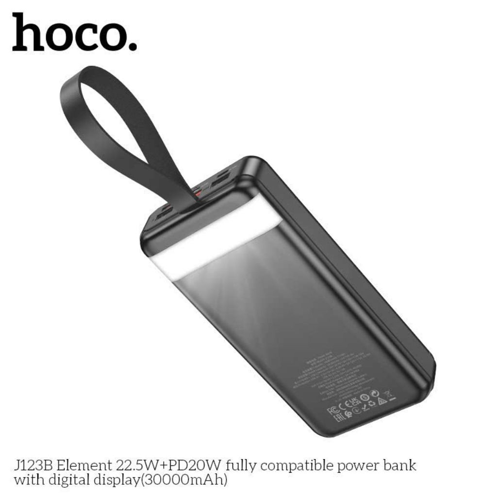Sạc nhanh dự phòng hoco J123B(22.5w+PD20W) dung lượng 30000mah.