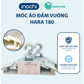 Bộ 10 móc áo Inochi Hara 180 vuông – móc treo đầm, cà vạt, đồ nhỏ, chống trượt, chống xô quần áo