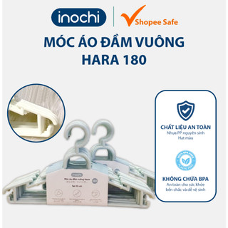 Móc áo đầm vuông Hara 180 Inochi nhựa cao cấp, chống trượt, treo váy áo dây, bền, tiện sử dụng