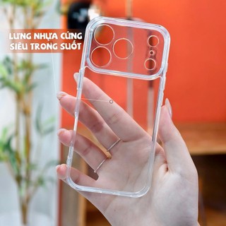 ỐP LƯNG IPHONE KiNGBON CHẤT LIỆU MIKA CỨNG CHỐNG Ố VIỀN MỀM BẢO VỆ KHUNG CAMERA 12 đến 17 Pro Max