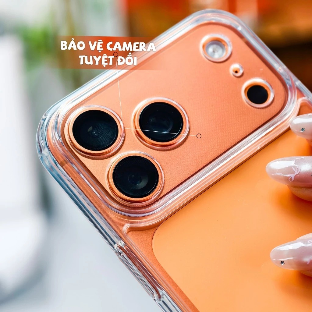 Ốp iPhone KiNGBON Lưng Cứng Viền Dẻo Bảo Vệ Camera Trong Suốt Chống Ố Vàng iP 12 đến 17 PRO MAX