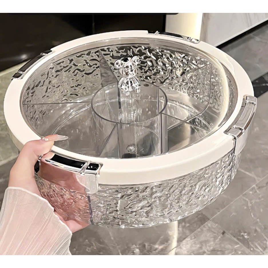 Khay đựng mứt tết, đựng bánh kẹo hoa quả tết có nắp dmrong cao su