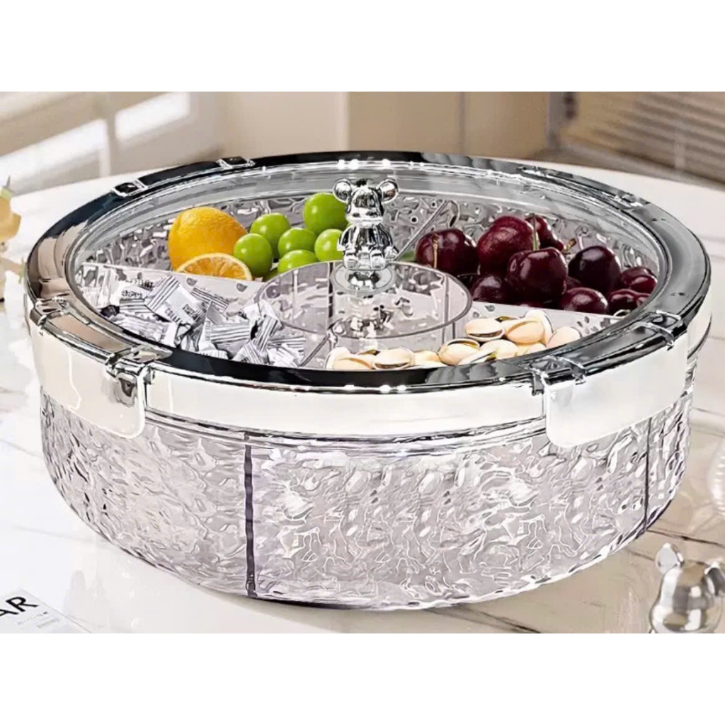Khay đựng mứt tết, đựng bánh kẹo hoa quả tết có nắp dmrong cao su