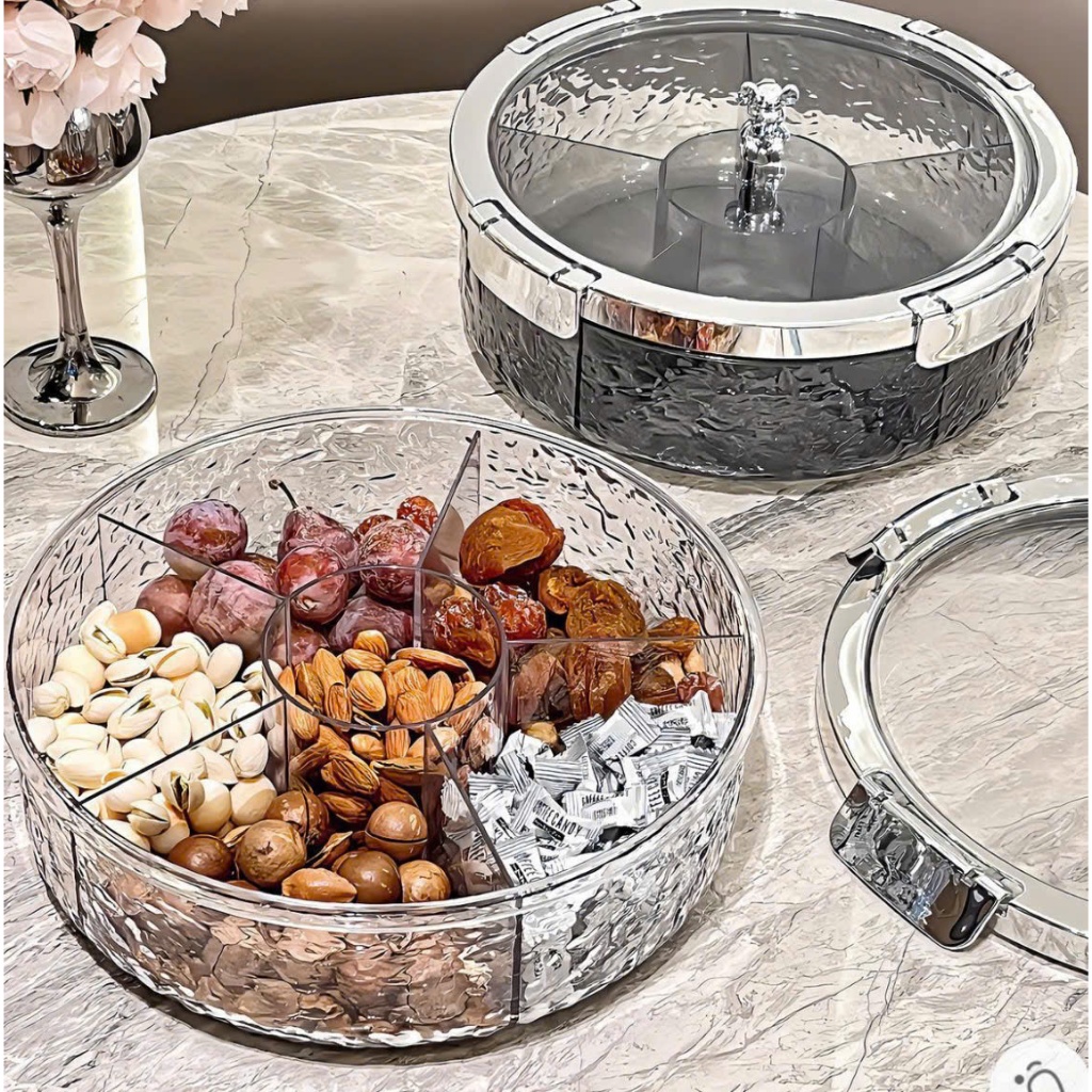 Khay đựng mứt tết, đựng bánh kẹo hoa quả tết có nắp dmrong cao su