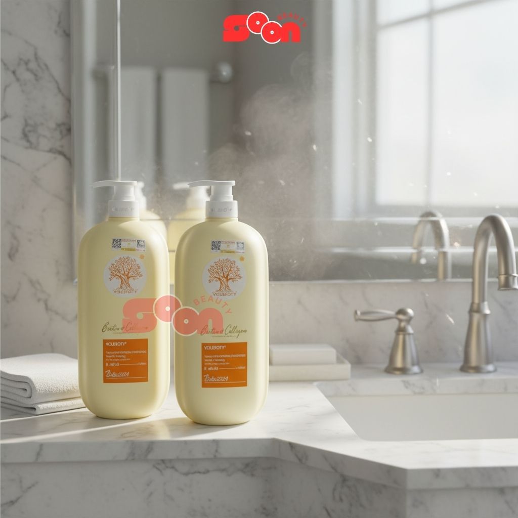 Cặp dầu gội xả Biotin Collagen Voudioty Vàng 500ml-1000ml, giảm rụng, kích mọc, suôn mượt tóc 2024