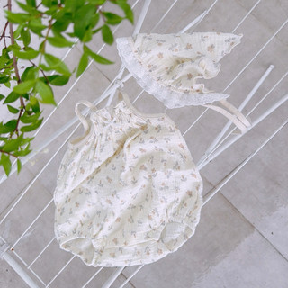 (Trứng 3-13kg) Jump xô muslin kèm khăn phối ren cho bé gái