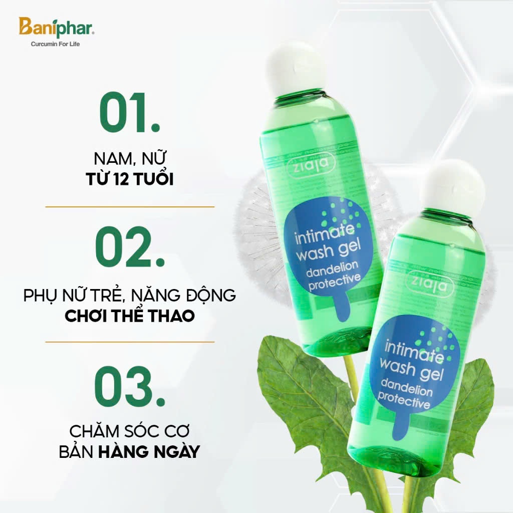 [VHL x Dược Bắc Ninh] Dung dịch vệ sinh phụ nữ Intimate Ziaja Bồ Công Anh sạch thơm dịu nhẹ dưỡng ẩm cân bằng pH 200ml