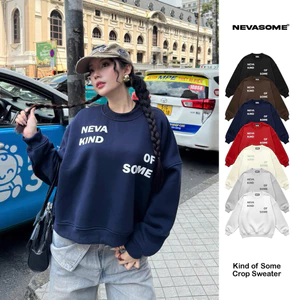 Áo SWEATER CROPTOP Neva Kind Of Some Nỉ Bông In Nổi Local Brand Basic Cotton 350gsm Nam Nữ