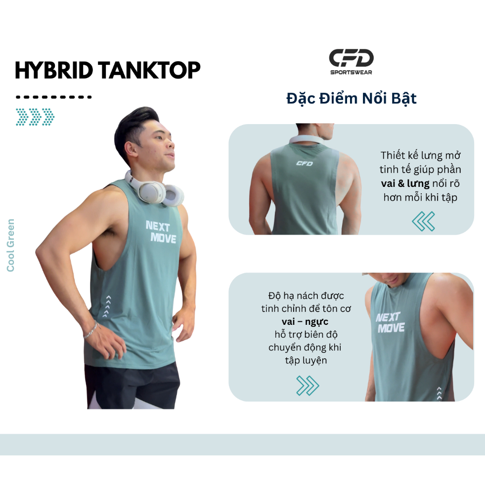 Combo 2 Áo Gym Nam TankTop Form Body, CFD Hybrid Tôn Dáng, Thoáng Khí Nhanh Khô