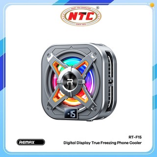 Quạt tản nhiệt sò lạnh cho điện thoại Remax RT-F15 làm lạnh trong 30s, siêu lạnh đến -15 độ, Có đèn led (Đen)