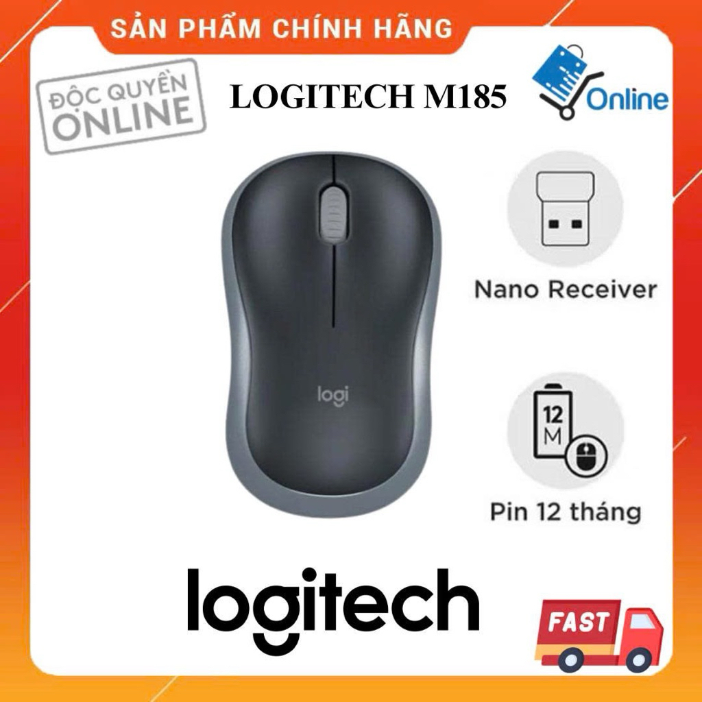 Chuột Logitech Wireless M185 1 USB Chính hãng | Shopee Việt Nam