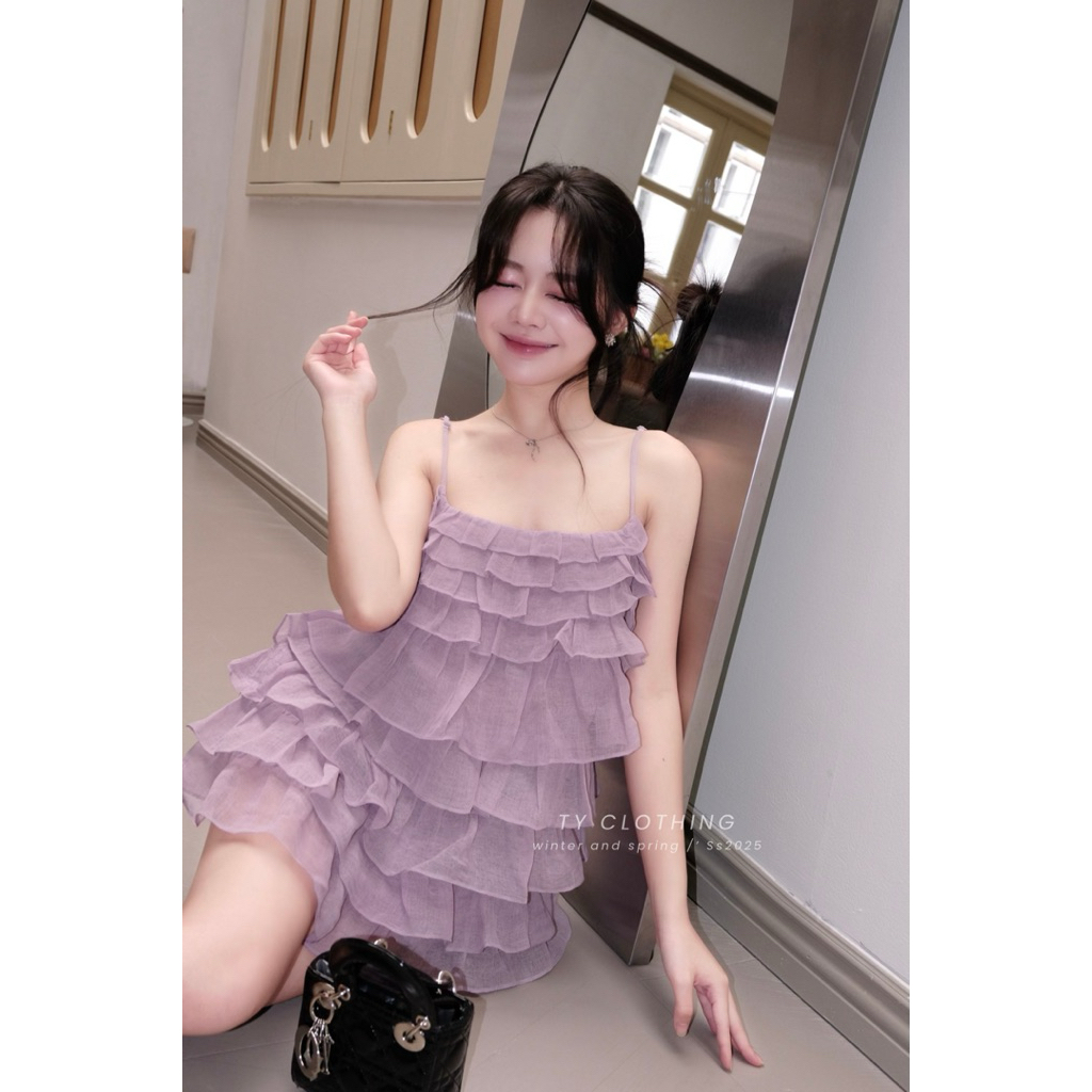 [ TYCLOTHING ] Set Áo Babydoll Tầng Màu Tím - Hàng Thiết Kế - Nữ