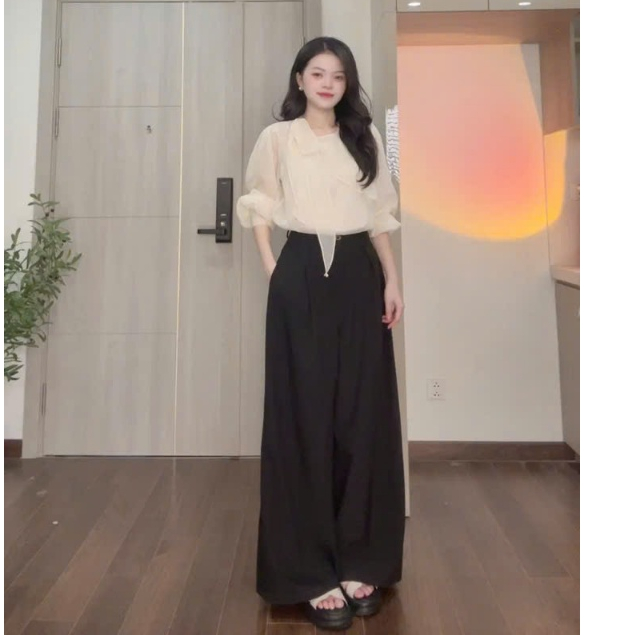 Quần Suông Dài Xếp Ly Chất Gold Bóng Nhẹ Ống Rộng 38cm – Glossy Pants Thời Trang Thanh Lịch Joolate