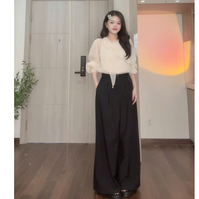 Quần Suông Dài Xếp Ly Chất Gold Bóng Nhẹ Ống Rộng 38cm – Glossy Pants Thời Trang Thanh Lịch Joolate