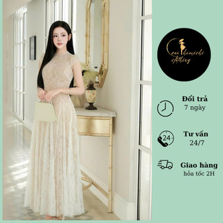 Váy ren thiết kế dáng dài xòe lót lưới Eva hamichi