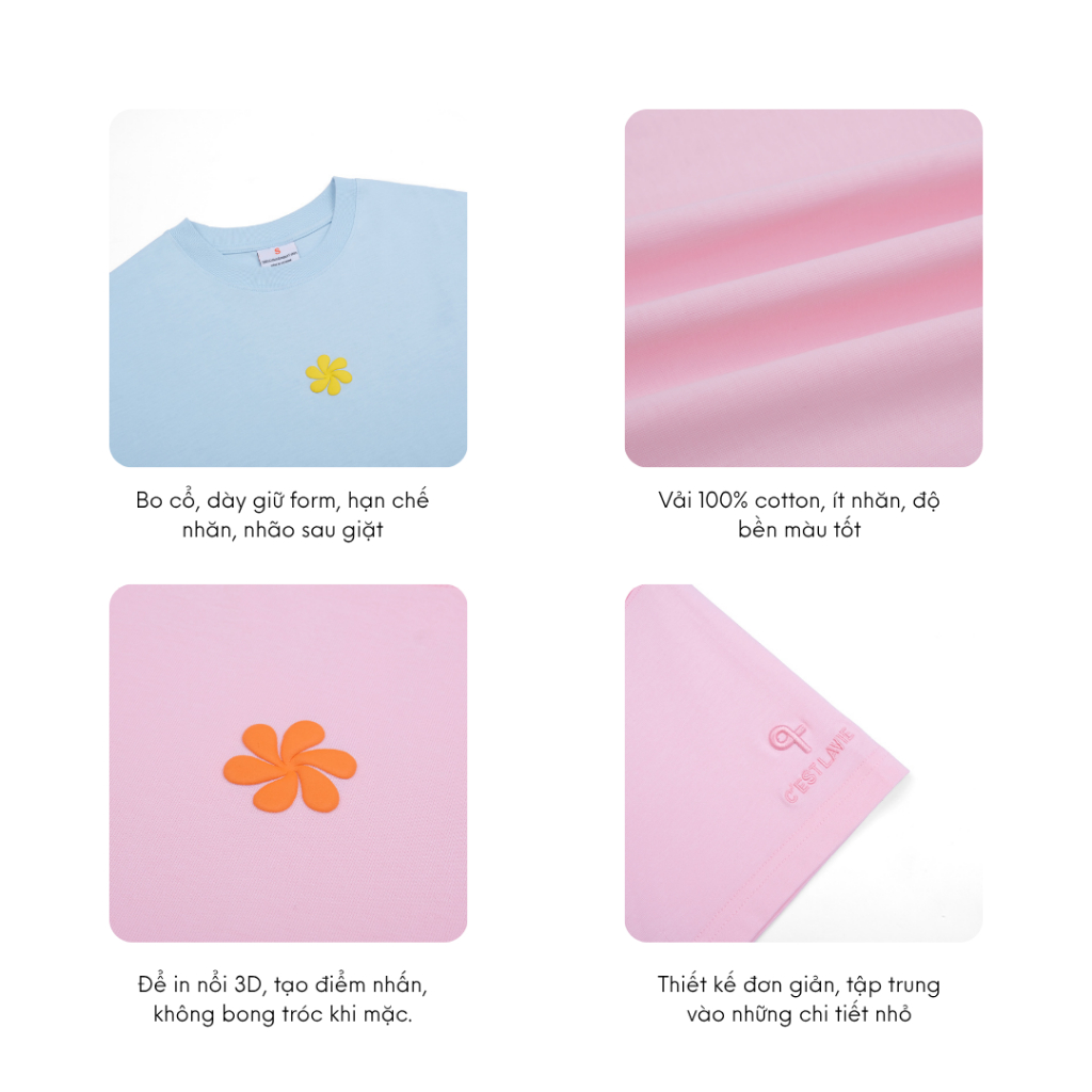 Áo thun nữ, vải chất lượng tốt, hồng pastel xanh babe, cotton 100%, form rộng, mềm mại, rất đẹp