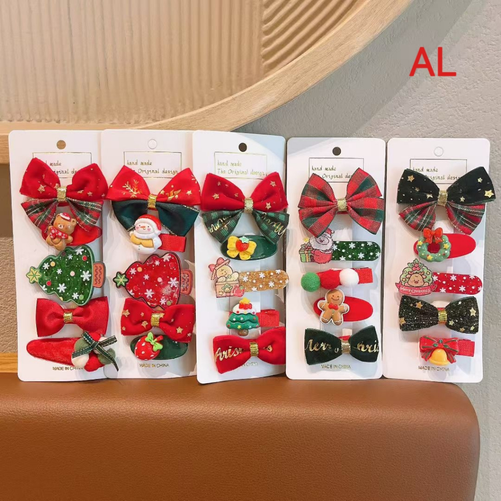 Bộ 5 Kẹp Tóc Giáng Sinh Noel Đẹp Nhiều Mẫu Dễ Thương Merry Christmas Cây Thông Nhiều Màu Sắc - PUPU HOUSE