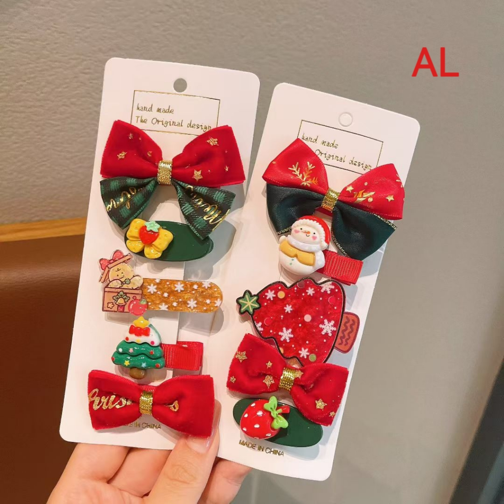Bộ 5 Kẹp Tóc Giáng Sinh Noel Đẹp Nhiều Mẫu Dễ Thương Merry Christmas Cây Thông Nhiều Màu Sắc - PUPU HOUSE