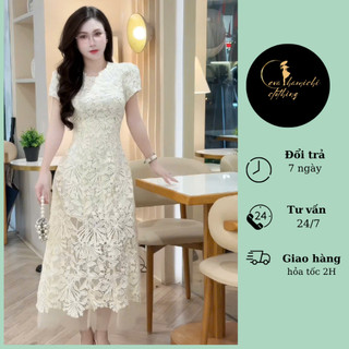 Váy ren thiết kế dáng dài tay cộc Eva hamichi