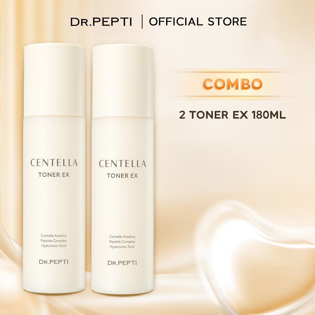[Live Độc Quyền] [CHÍNH HÃNG] Combo Dr.Pepti Dưỡng Ẩm Gồm Nước Hoa Hồng Centella Ex 180ml Và Kem Dưỡng Ẩm 70ml CB01