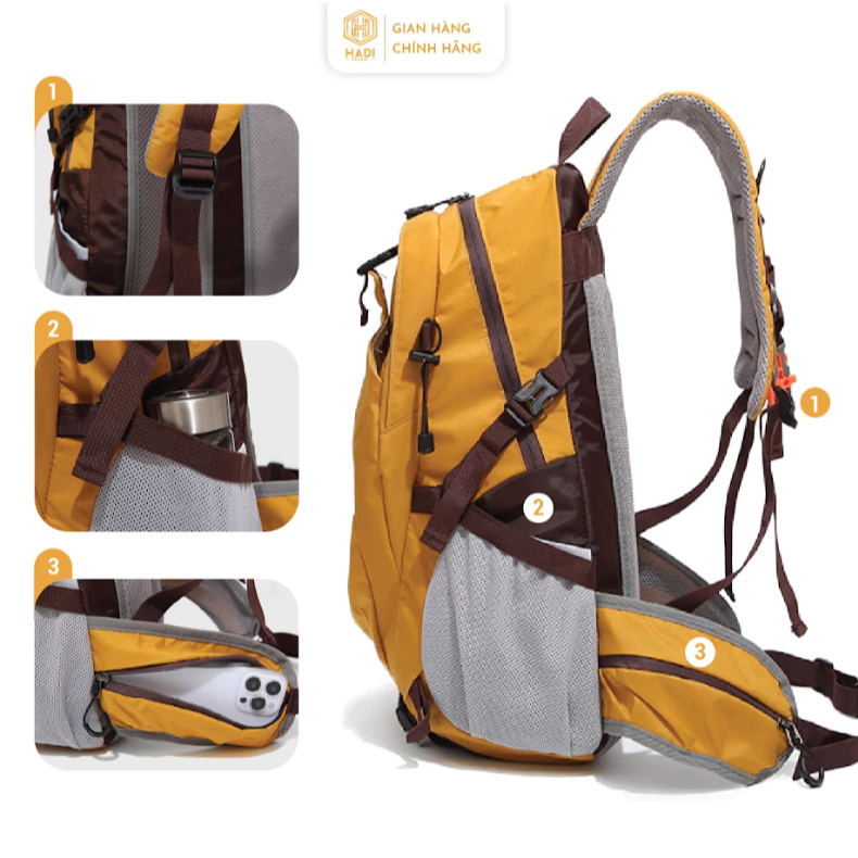 Balo leo núi du lịch outdoor chống thấm nhẹ thiết kế trekking tiện ích cho chuyến đi dài B59