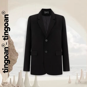 TINGOAN® - Áo khoác blazer dáng suông 2 cúc đen YOU KNOW ME BLAZER/BL