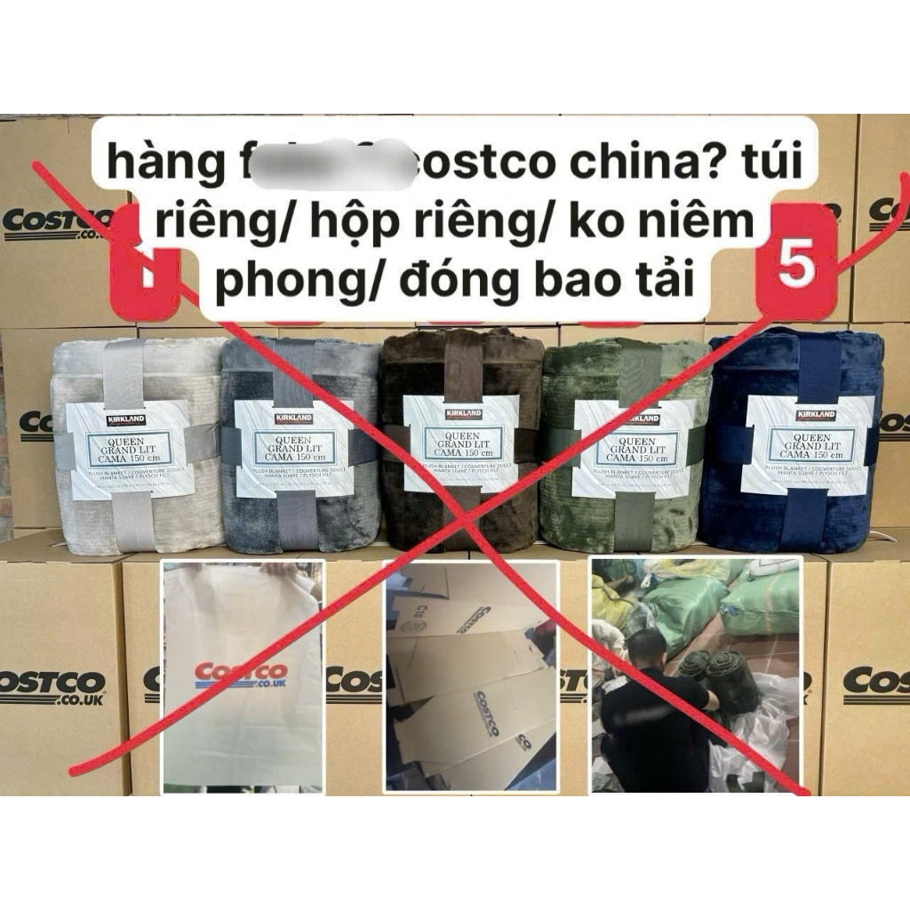 Chăn lông cừu Kirkland Mỹ Queen – Nhập khẩu Costco, có VAT & bill, tờ khai hải quan, chính hãng