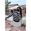 Thanhhuyenclothings - Áo khoác len dài tay phối kẻ hoạ tiết thêu style Hàn Quốc