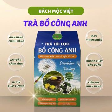 Trà Túi lọc Bồ Công Anh Bảo Khang hộp 40 gói, Thanh lọc cơ thể, giúp ngủ ngon, ăn ngon, làm đẹp da, tăng cường sức khỏe