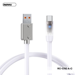 Cáp sạc nhanh Remax RC-C110 USB-A to TypeC 100W, Có Đèn báo sạc, Dây Silicon to, Dài 1.2M