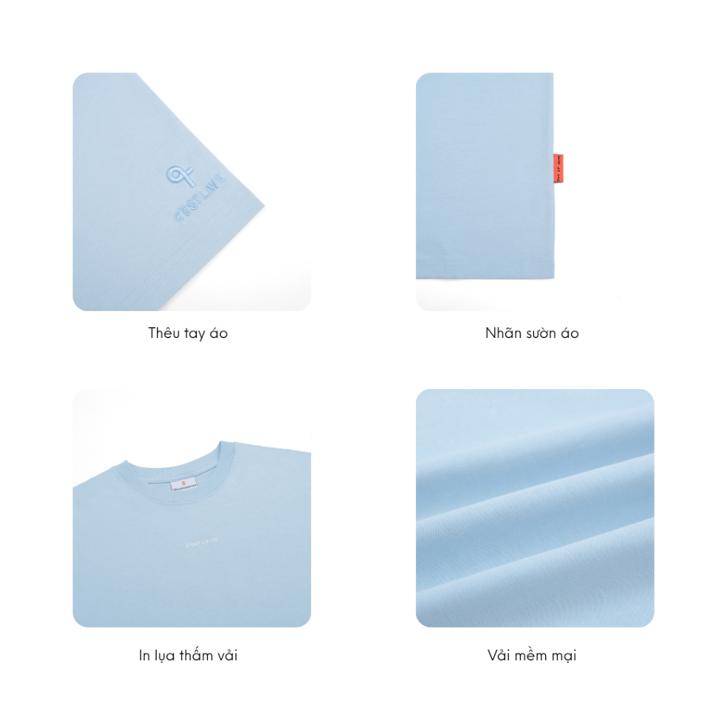 Áo thun uniex màu đen, trắng, xanh với vải cotton 265gsm mềm mại, giữ màu, ít nhăn