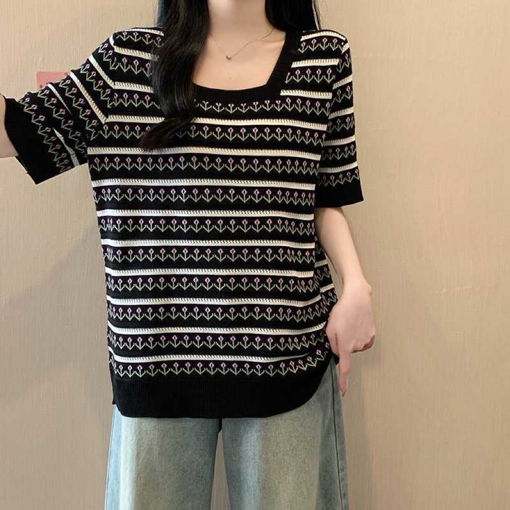Áo len mongtoghi QC,áo len dệt kim nữ hàng thanh lý mới hoạ tiết trẻ trung size 66-70,72kg.