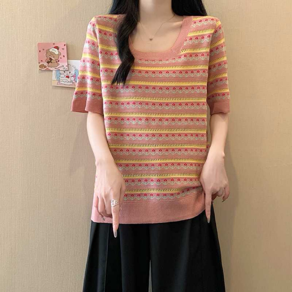 Áo len mongtoghi QC,áo len dệt kim nữ hàng thanh lý mới hoạ tiết trẻ trung size 66-70,72kg.
